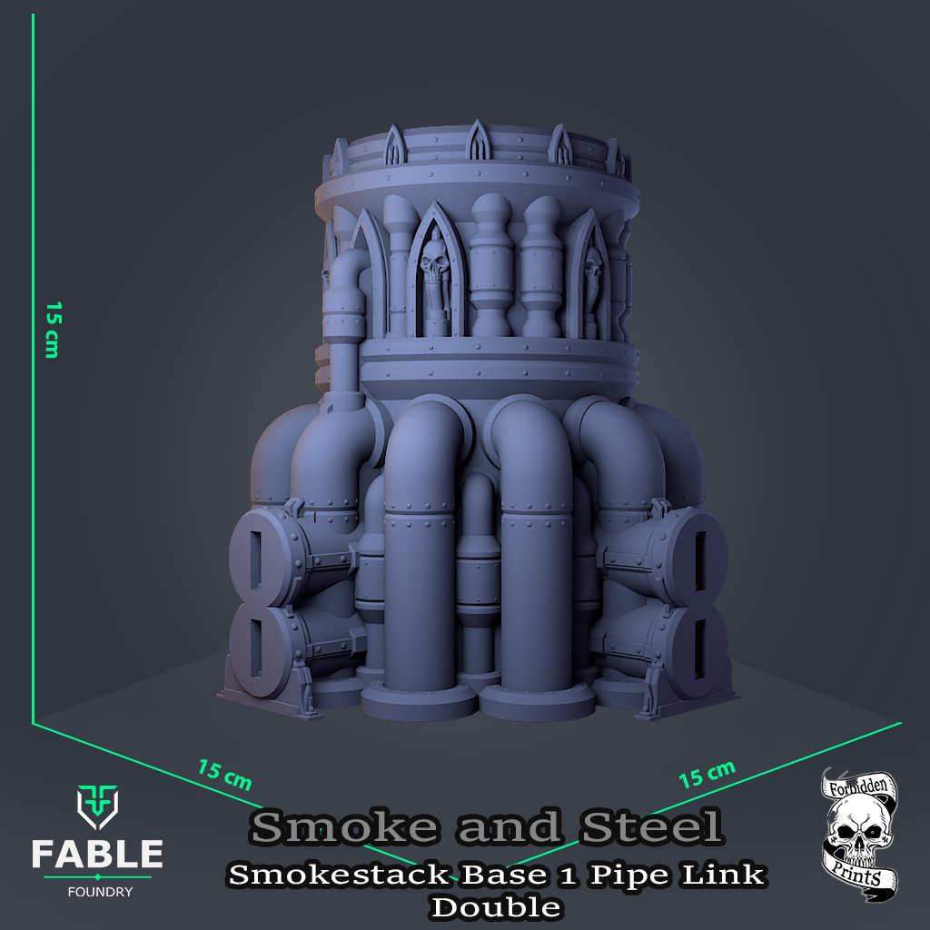 Smoke and Steel Smokestack Base 1 Pipe Link Double