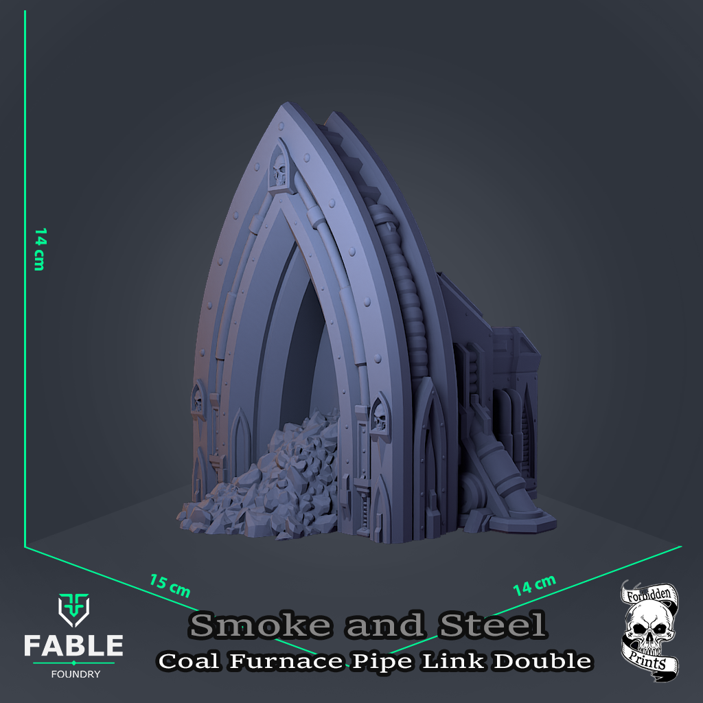 Smoke and Steel Coal Furnace Pipe Link Double