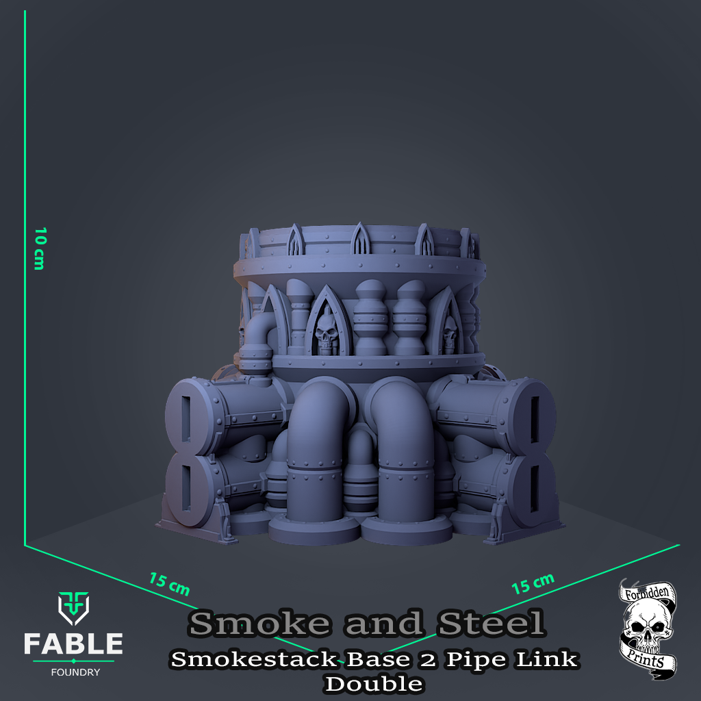 Smoke and Steel Smokestack Base 2 Pipe Link Double